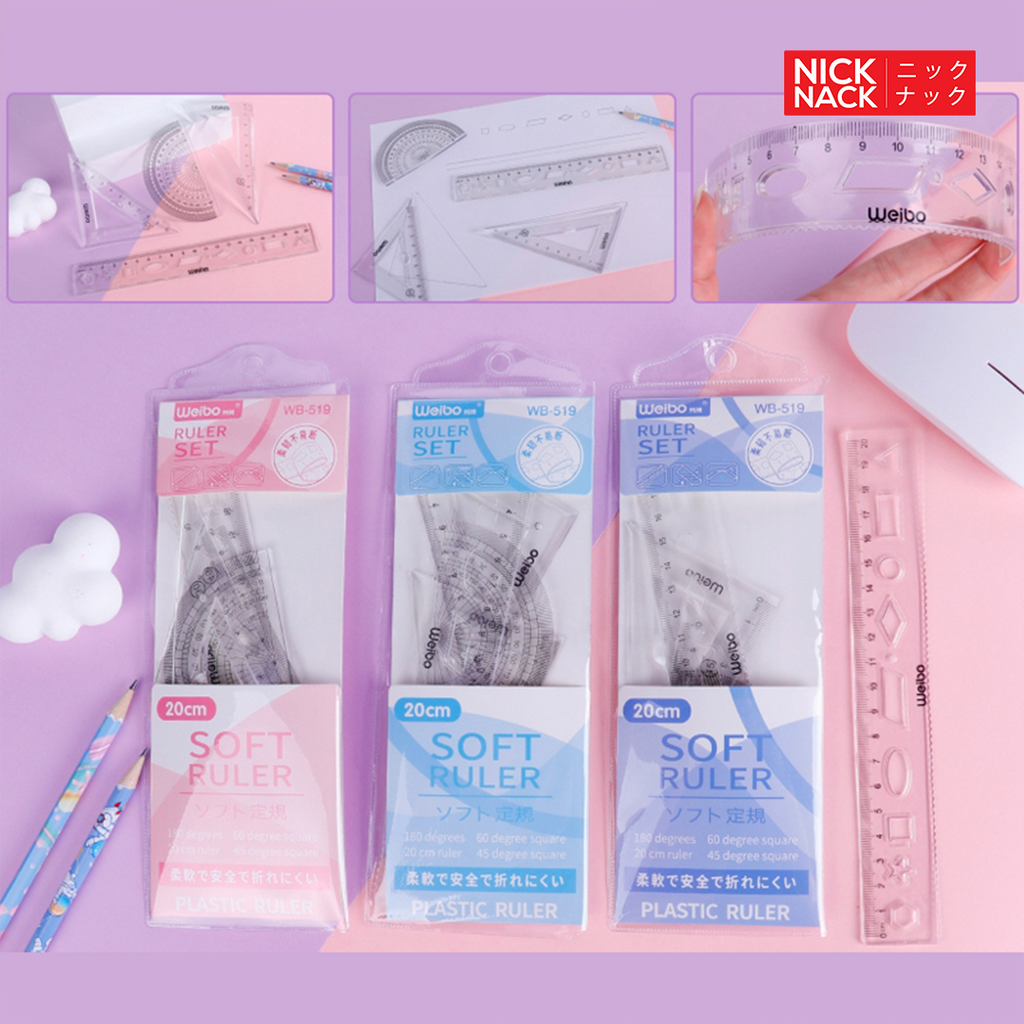 20cm Ruller 20CM Soft Ruler Set of 4PCS – NICKNACK-SL