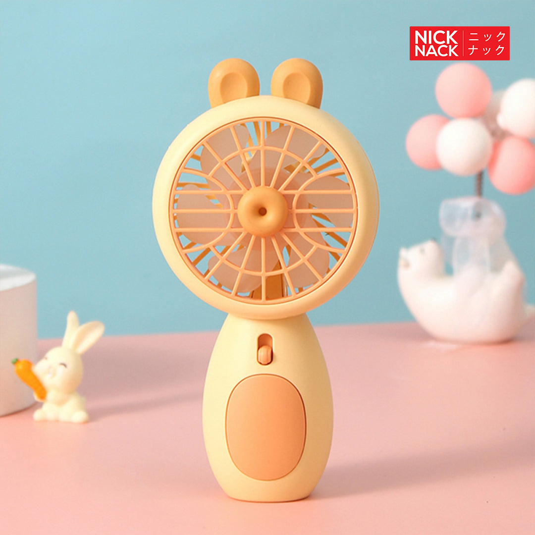 Pink Rabbit Fan Hand-held Cute Bunny Small Fan (Yellow) – NICKNACK-SL
